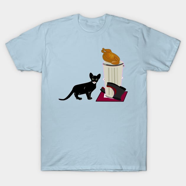 Black Cat T-Shirt by momomoma